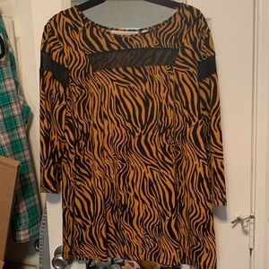 George Simonton Zebra Print Milky Knit Top 1X